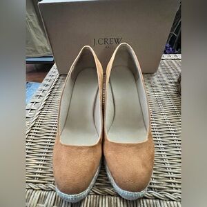 J.Crew Seville Sueded Espadrille Wedges Pale Clay Size 7